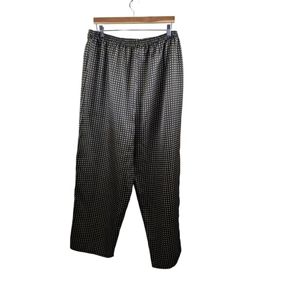 Robert Louis XXL Silk Blend Black & Gold Geometric Pattern Elastic Waist Pants - Picture 1 of 6